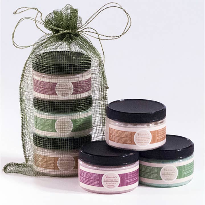 3 Sugar Scrub Set for wholesale by Victoria's Lavender, LLC