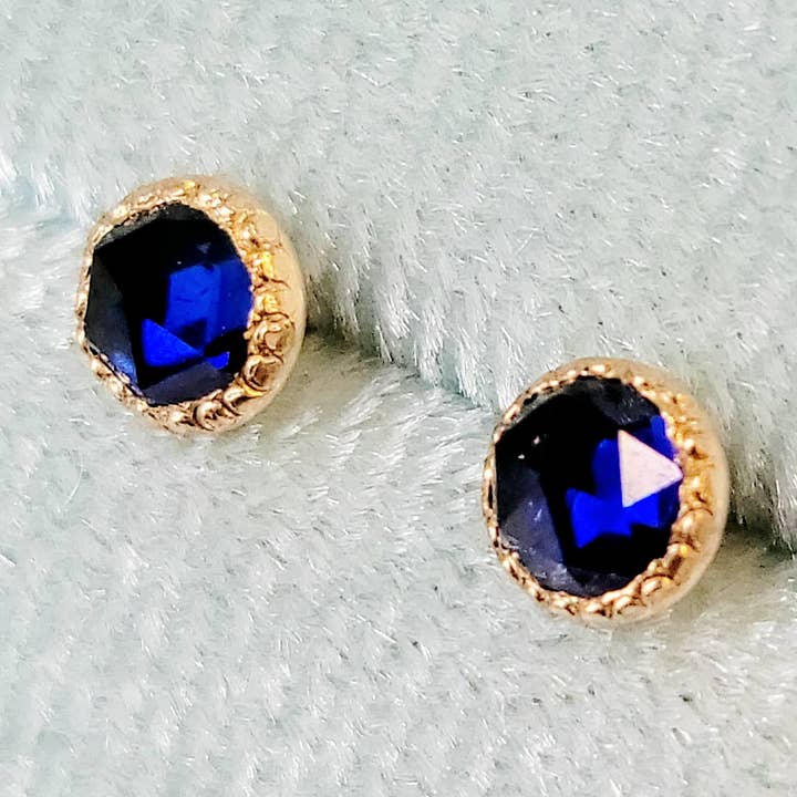LG Sapphire Stud Earrings - September Birthstone Earrings for wholesale by Kuriosities