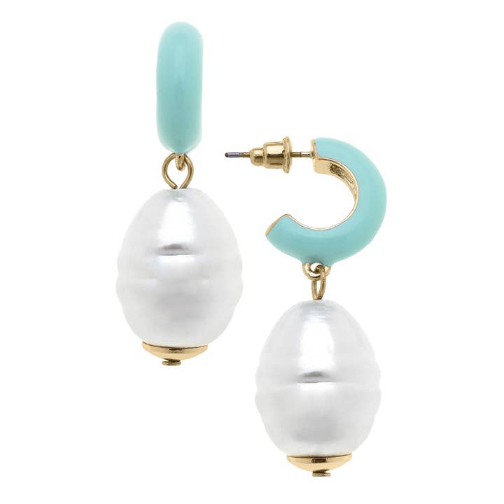 Canvas Style – Engroshandel Hoops – Rhea Pearl Huggie Hoop Øreringe2