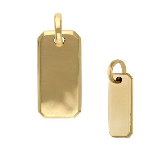 Pendentif en or massif avec plaque d'identité 9 x 18 mm pour la vente par Jewels of Mewar