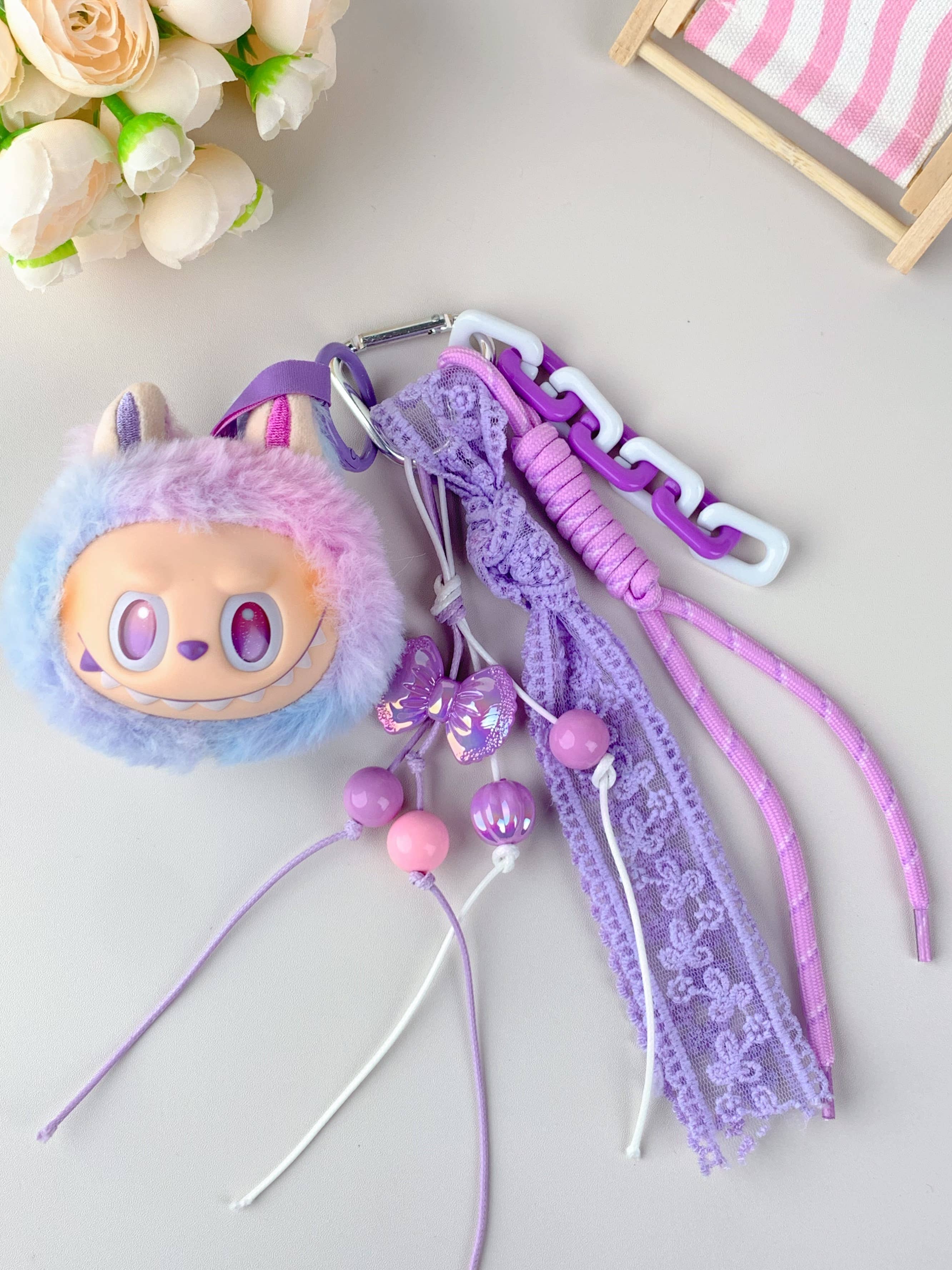 Lilyrosy（Duty free) - Vente Porte-clés – femme - Porte-clés en peluche mignon et très demandé pour filles – Charm de sac13