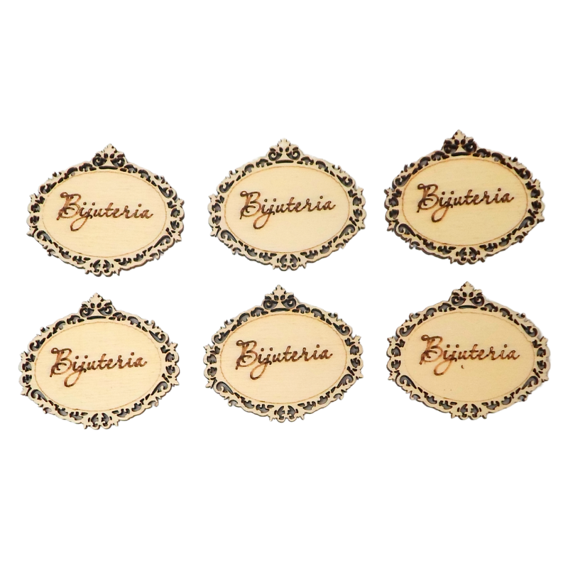 Atiladecor, Artesanato Lda - Wholesale Knutselbenodigdheden - Plaquette met het opschrift „Bijuteria” Rendilhada Oval — Min. 10 pond1
