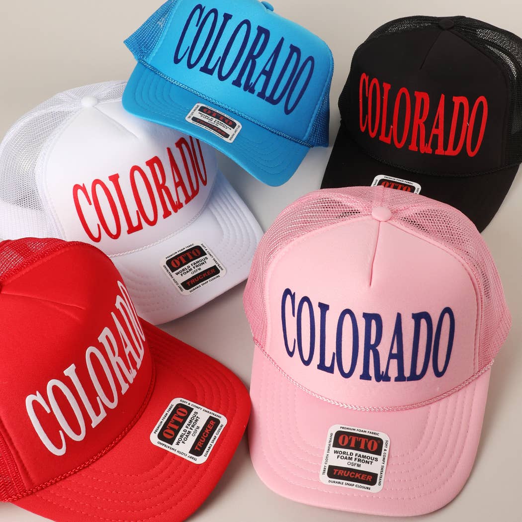 Fashion City - Wholesale Trucker Hat - Unisex - COLORADO Text Printed Mesh Back Foam Trucker Hat17