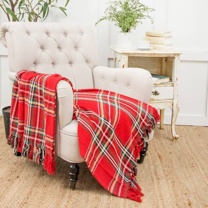 C&F Home - Wholesale Throw Blanket - Christmas Arlington Red Plaid Throw Blanket0