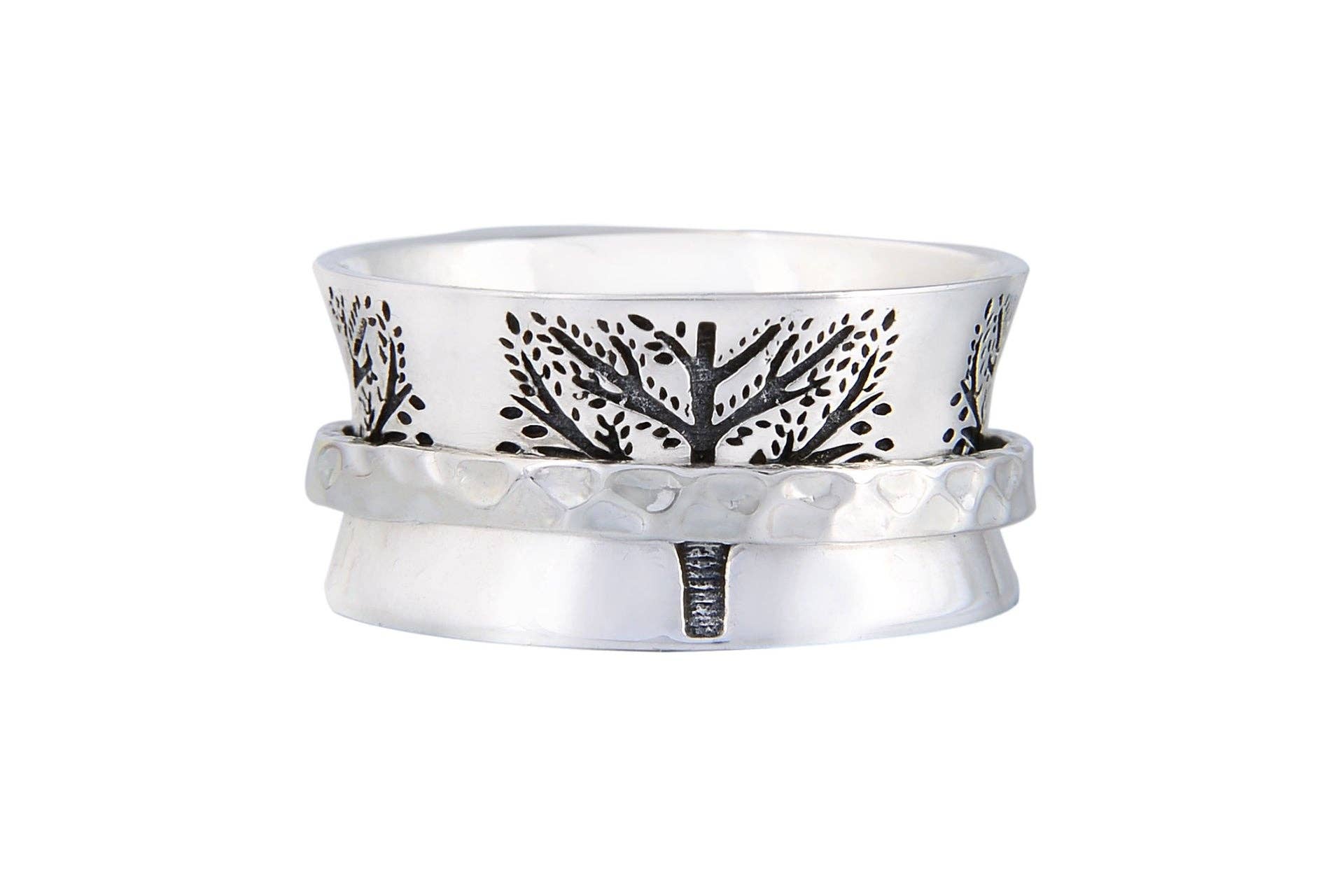 Energy Stone - Vendita all'ingrosso Anello midi/a fascia - Fortitude - Anello da meditazione in argento sterling7