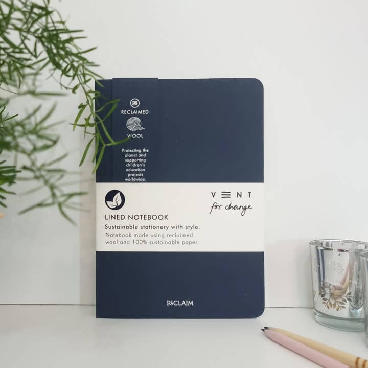Notebook A5 RECLAIM – Blue Wool for wholesale by VENT for Change USA