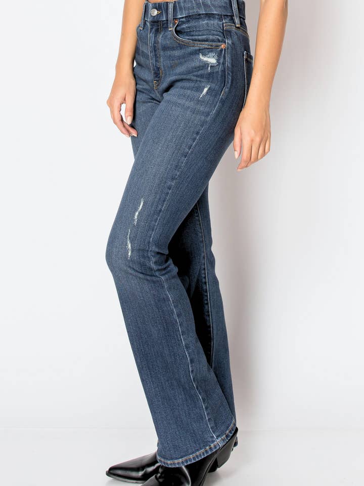 ARTEMIS VINTAGE - Wholesale Jeans - Women's - ECO ZERO COTTON CORSET HIGH RISE PHONE POCKET BOOTCUT JEANS