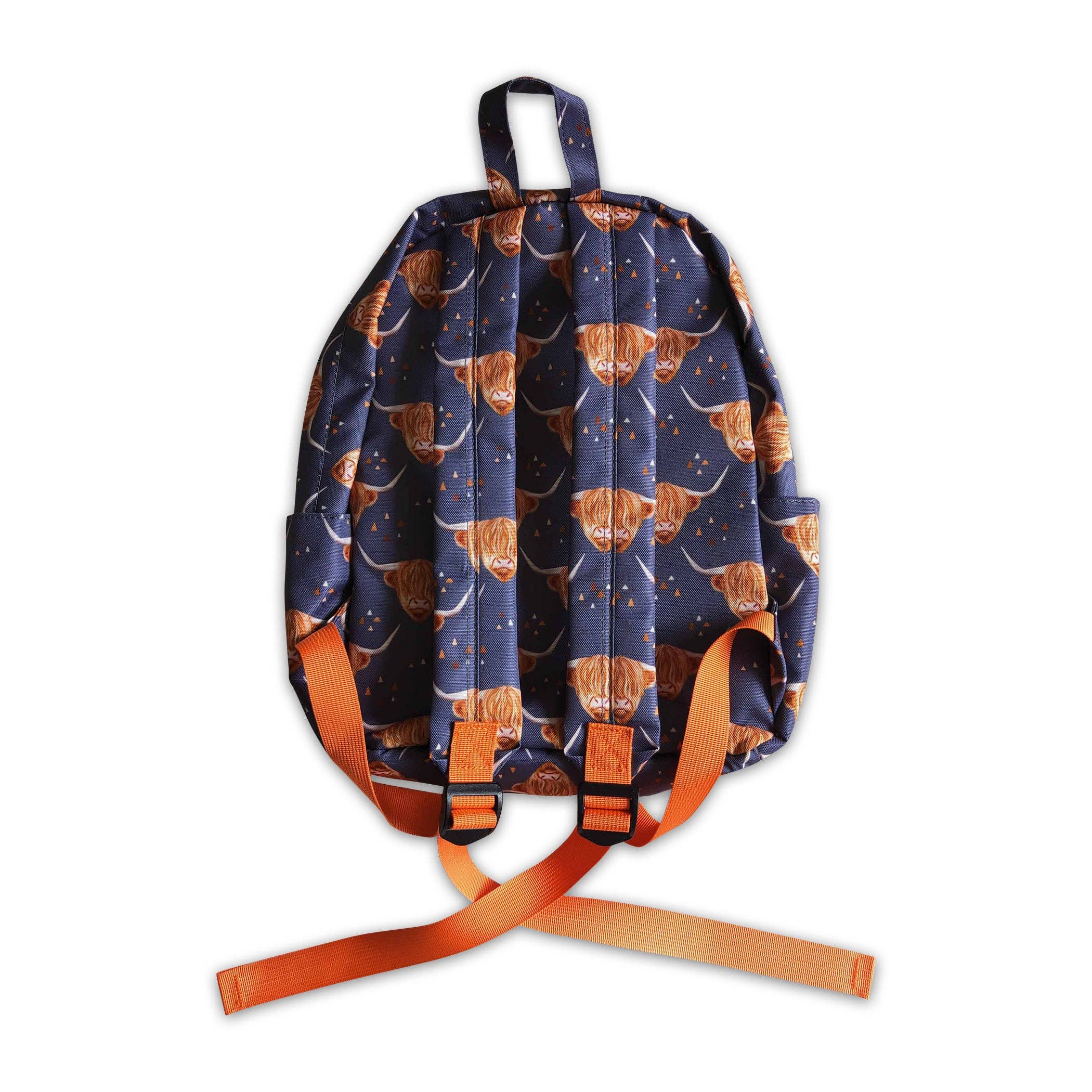 Yawoo Garments - Wholesale Backpack - Kids - Navy highland cow kids girls back to school bags1