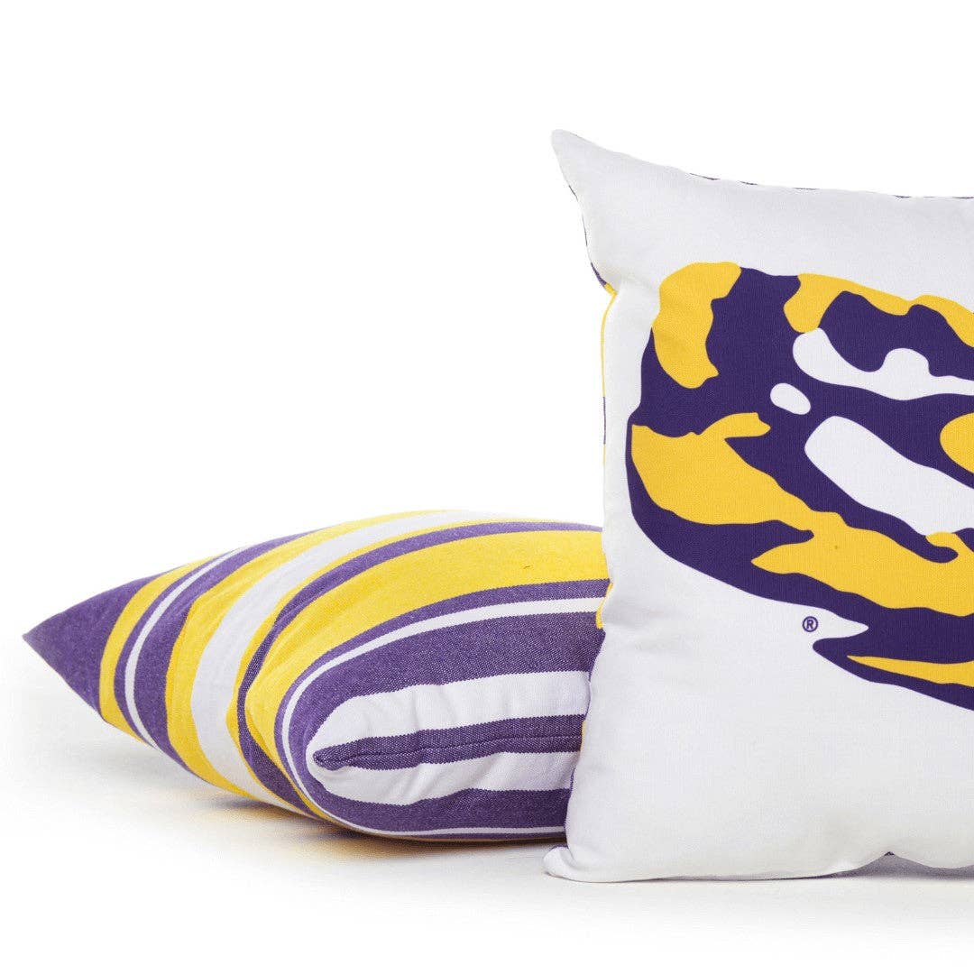 Campus Hammocks - Wholesale Throw Pillow Cover - LSU Tiger Colors Throw Pillow Cover with Zipper (2 options)1