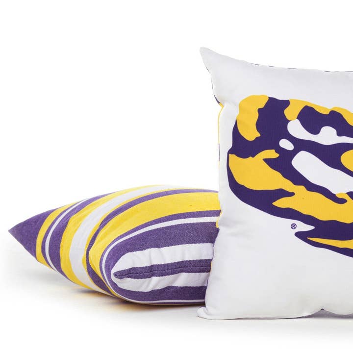 Campus Hammocks - Wholesale Throw Pillow Cover - LSU Tiger Colors Throw Pillow Cover with Zipper (2 options)1