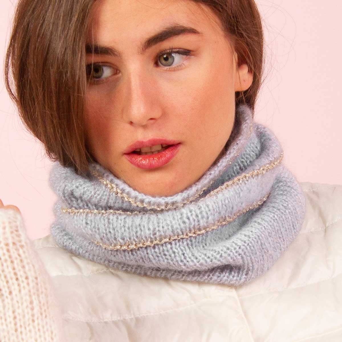 Tricotez-moi - Wholesale Knitting/Crochet Supplies - Fast Knit Snood Pipper Nude Gold2