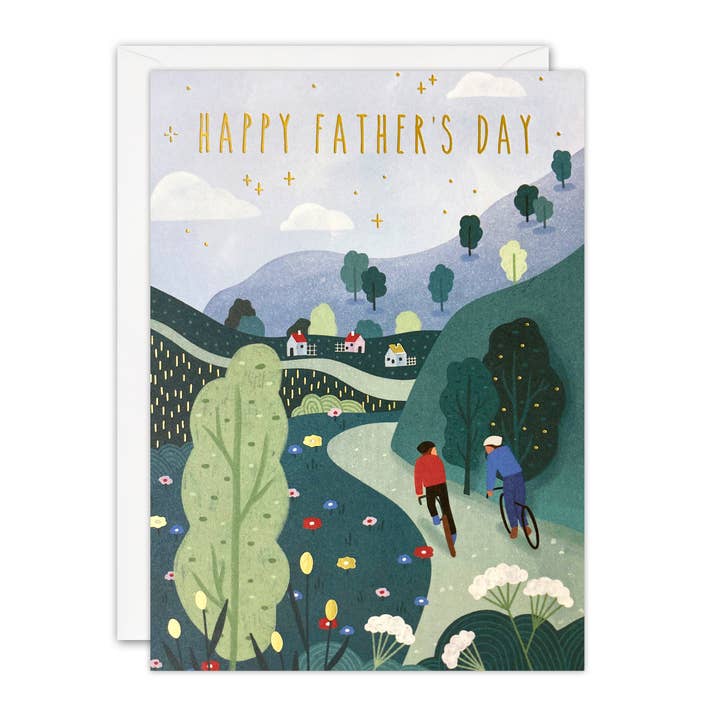 Cycling Father's Day Card - Sunbeams for wholesale by James Ellis