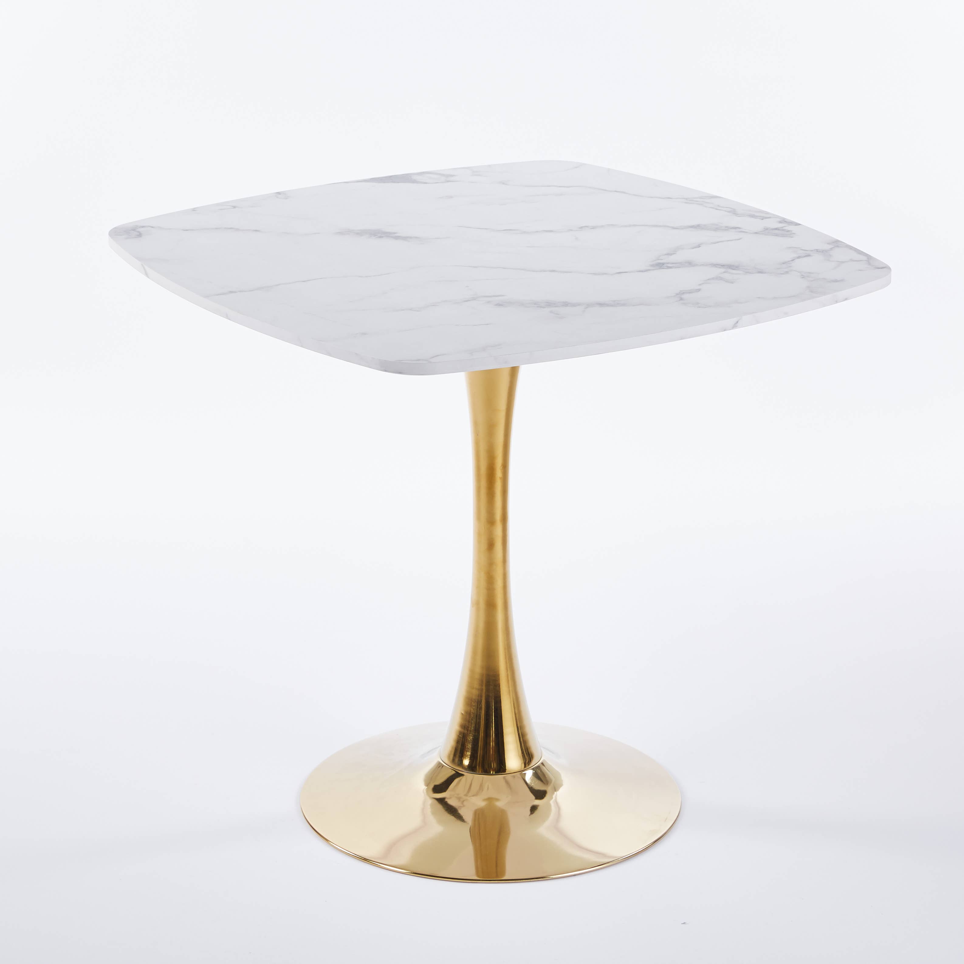 HOMYCASA DESIGN INC - Wholesale Side Table - 31.5" White & Gold Square Dining Table, 0.71" Thick Top2