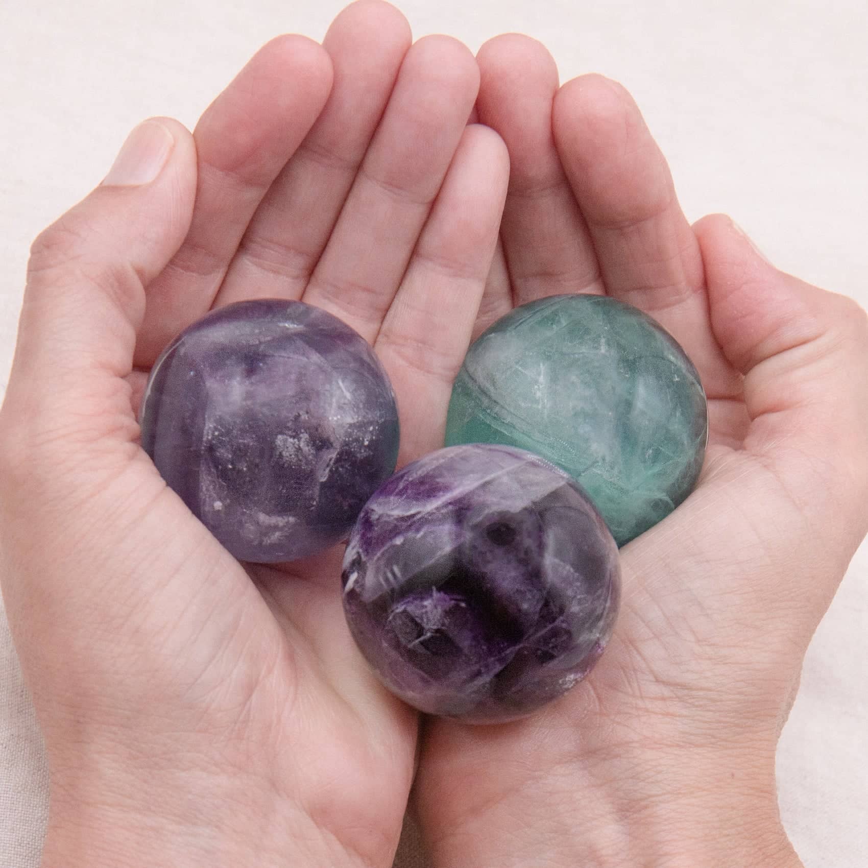 Tiny Rituals - Wholesale Spiritual Stone/Crystal - Rare Rainbow Fluorite Spheres - AAA Premium Quality135