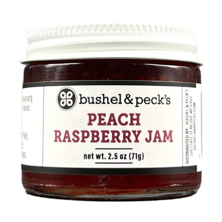 Confiture de pêches et framboises pour la vente par Bushel & Peck's