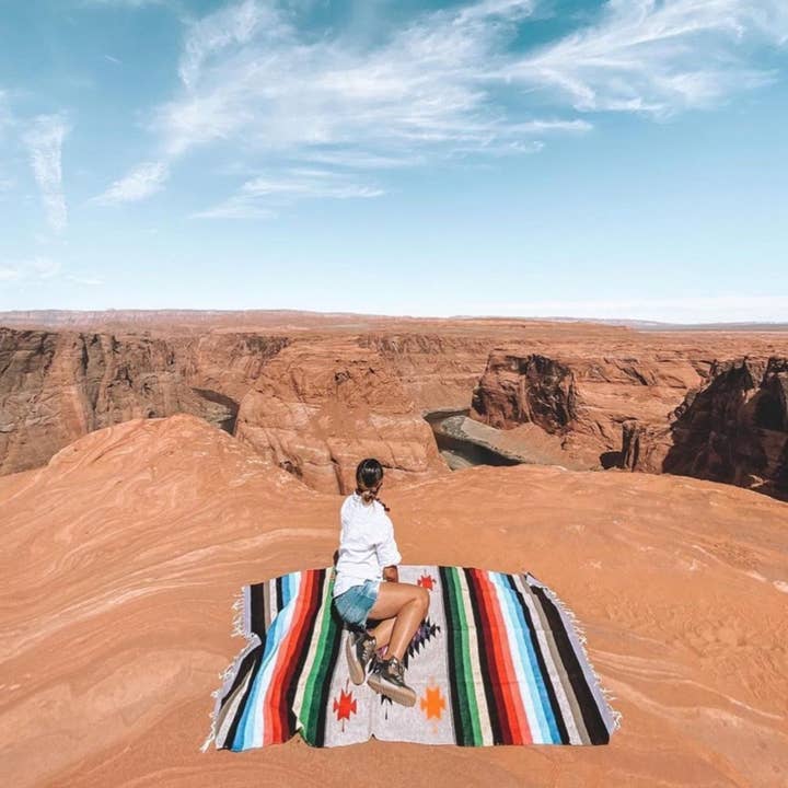 West Path - Wholesale Throw Blanket - Aztec Mexican Diamond Blanket | Beige Tan Khaki Throw4