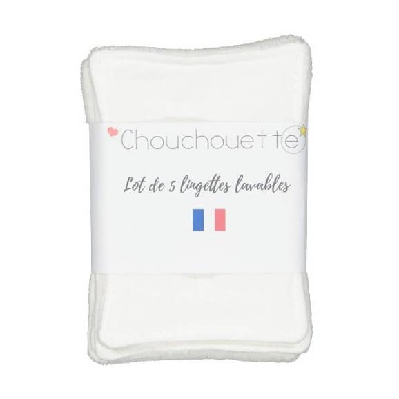 Pack of 5 Chantilly Washable Wipes for wholesale by CHOUCHOUETTE