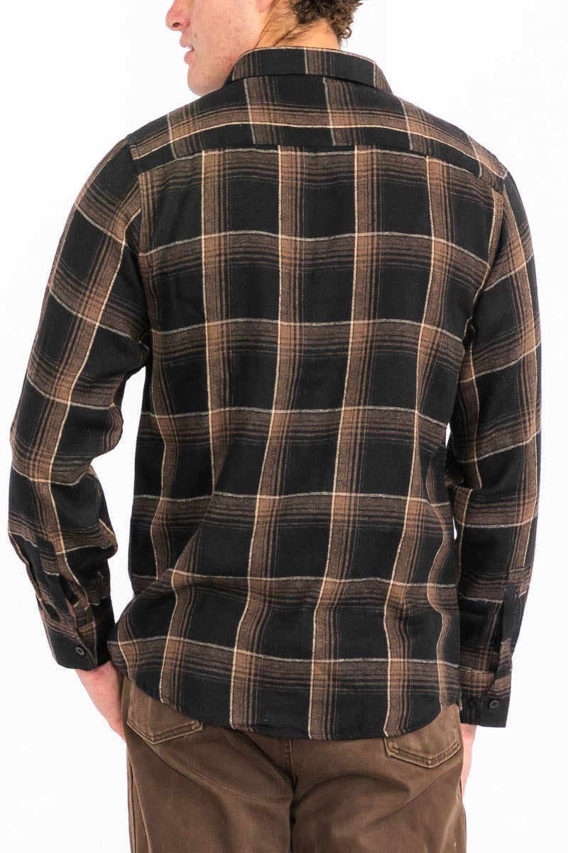 WEIV - Wholesale Button Down Shirt - Men's - Full Checkered Long Sleeve Flannel Button Shirt4
