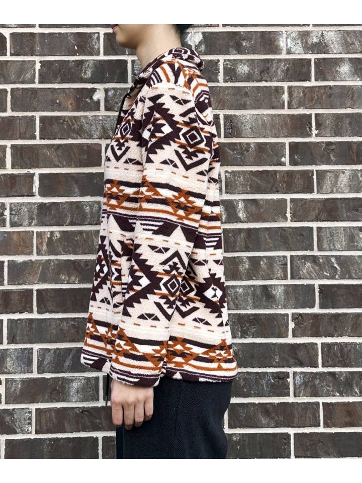 DESHENG ENTERPRISE - Wholesale Sweatshirt - Women's - WESTERN TRIBAL SHERPA PULLOVER TOP BLOUSE 2