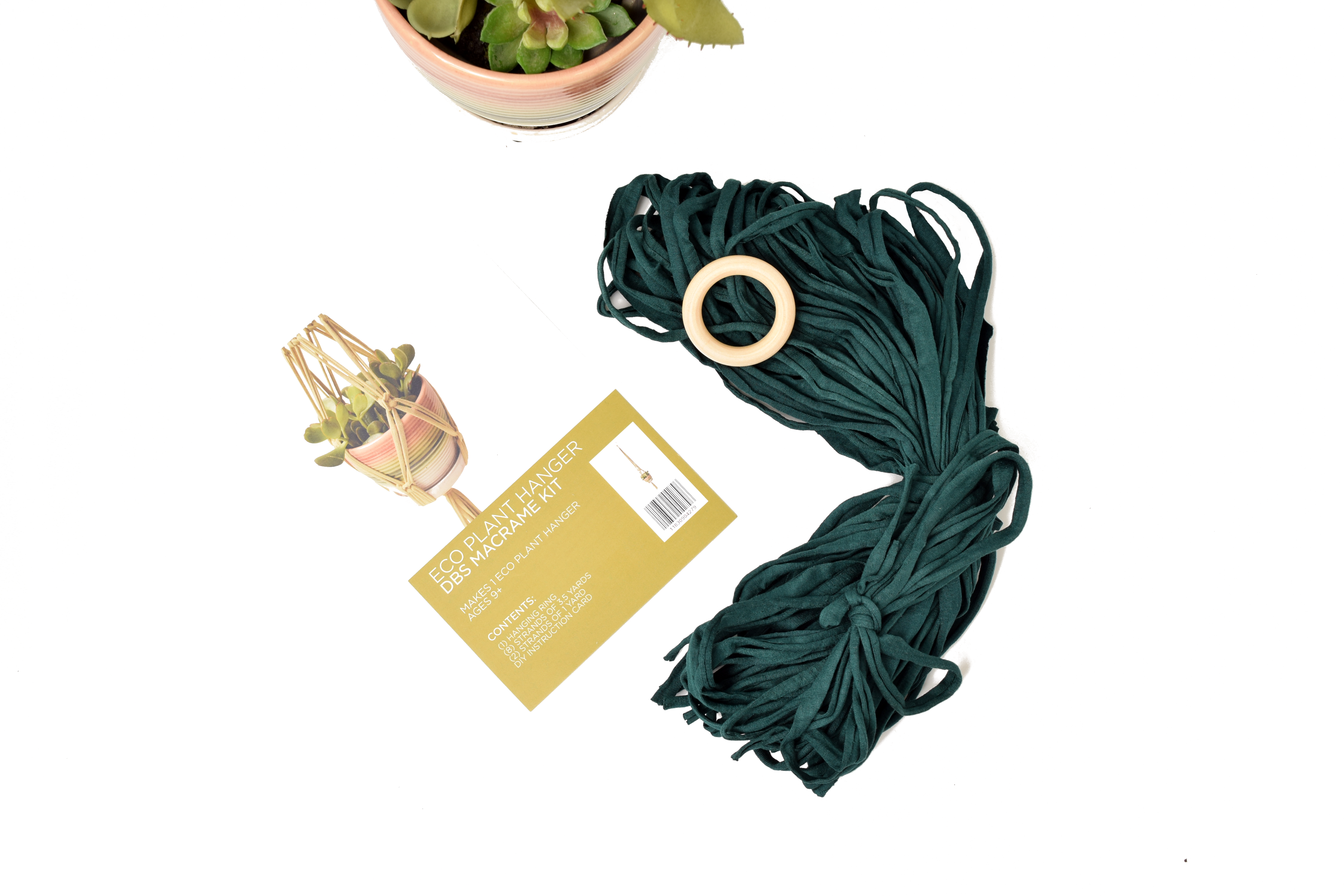 Shreds + rerope - Wholesale DIY Craft Kit - Eco DIY Macrame Plant Hanger Kit36
