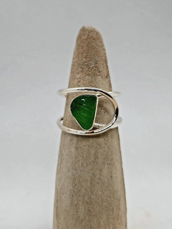 Seaglass Loop Ring for wholesale by Caerynys Shed Jewellery