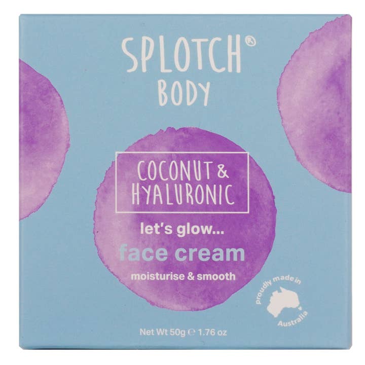 Cognescenti Pty Ltd - Wholesale Facial moisturiser - Splotch Body Coconut & Hyaluronic Let’s Glow…Face Cream