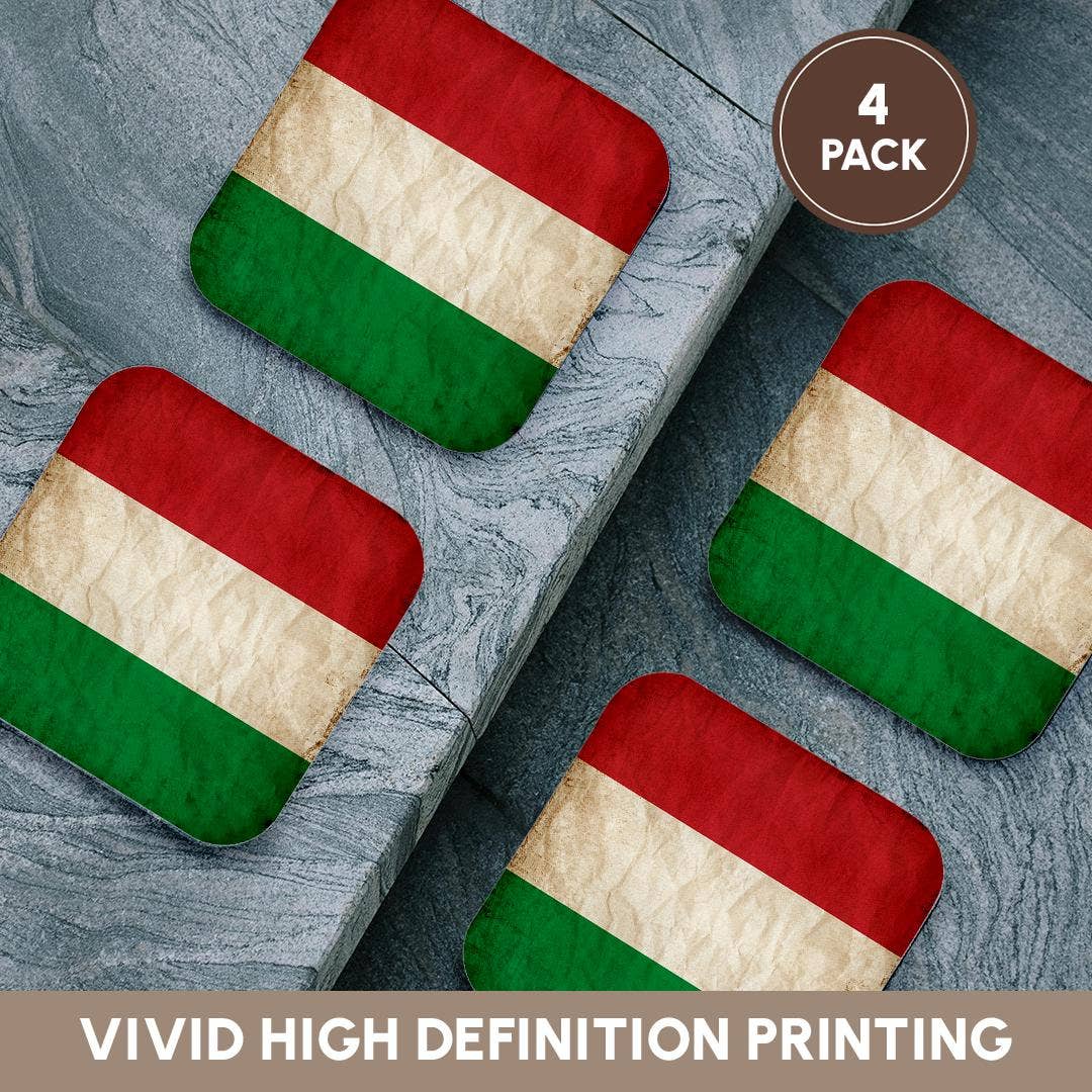 3dRose - Wholesale Coasters - 3dRose, Italian Flag Old Look Trendy Work , Coaster12