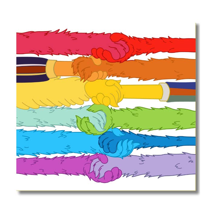 Autocollant en vinyle Bras arc-en-ciel flou pour la vente par Queerky