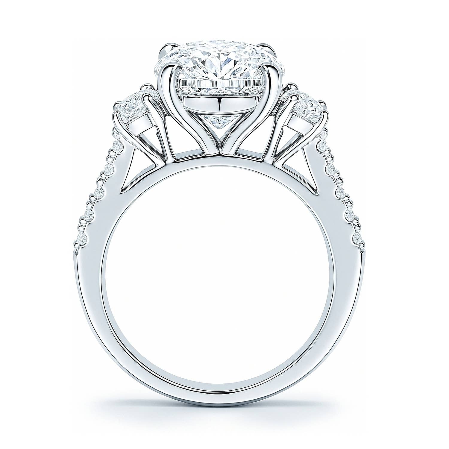 BERRICLE - Vendita all'ingrosso Anelli di fidanzamento - Anello di fidanzamento con zirconi cubici taglio ovale a 3 pietre in argento sterling BERRICLE4