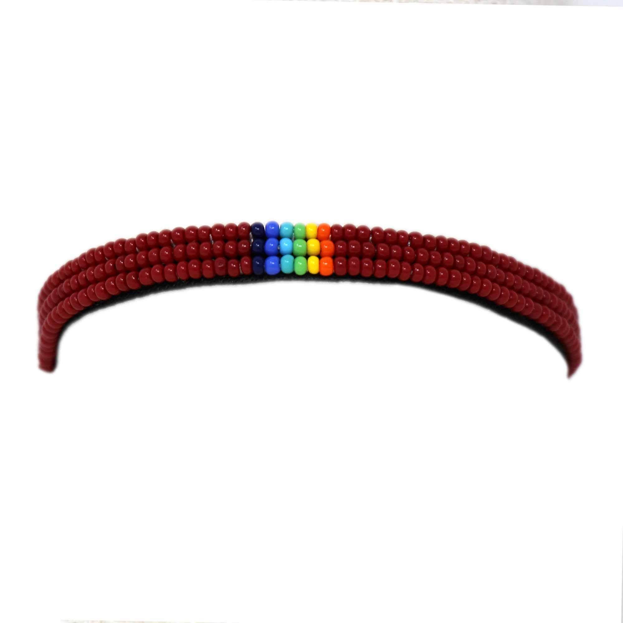 Global Crafts – Großhandel Perlenarmband – Maasai Bead Unisex Wickelarmband - Rot0
