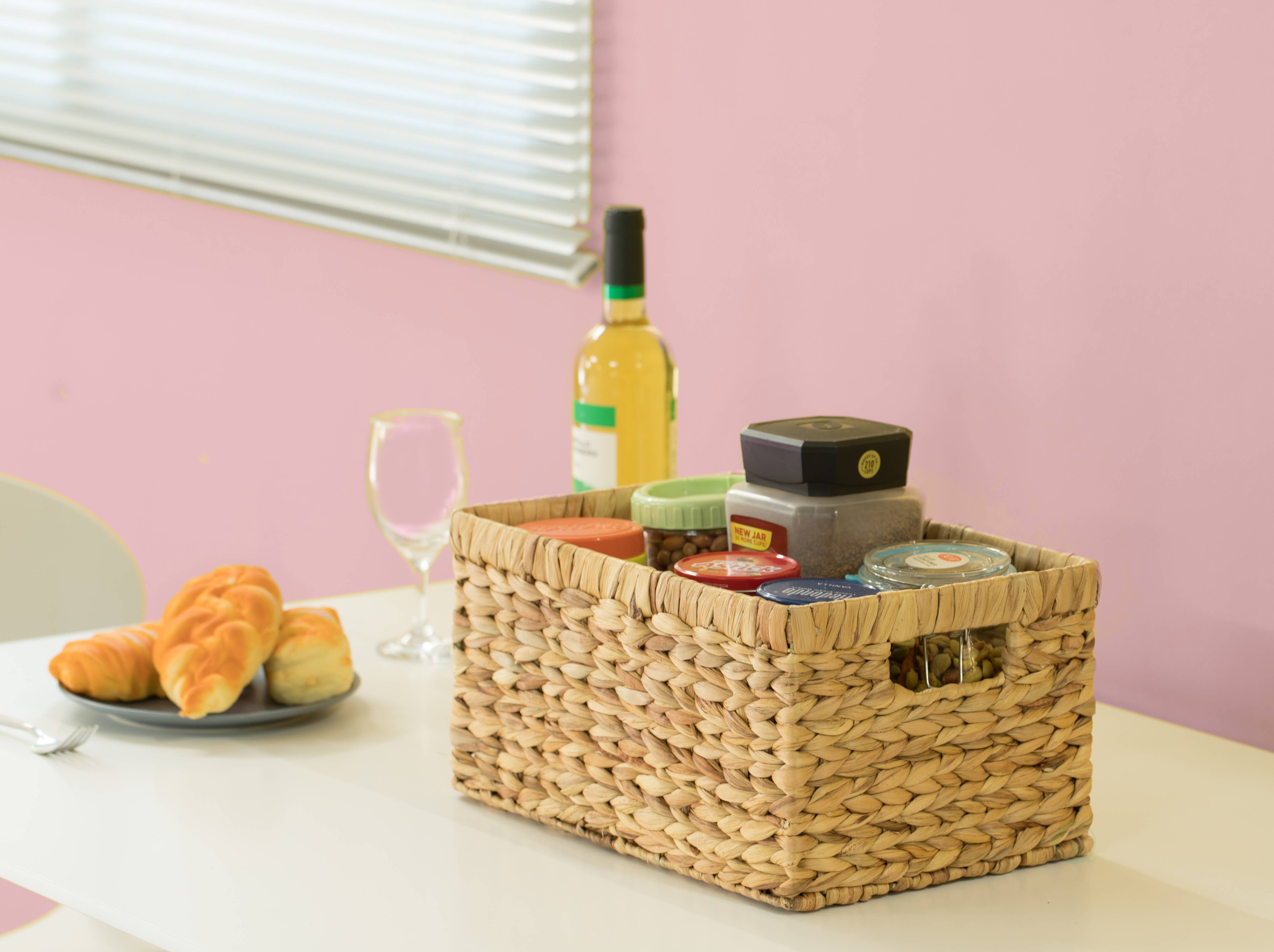 Quickway Imports – wholesale Korg – Naturligt vävt vatten hyacint flätade förvaring bin korg10