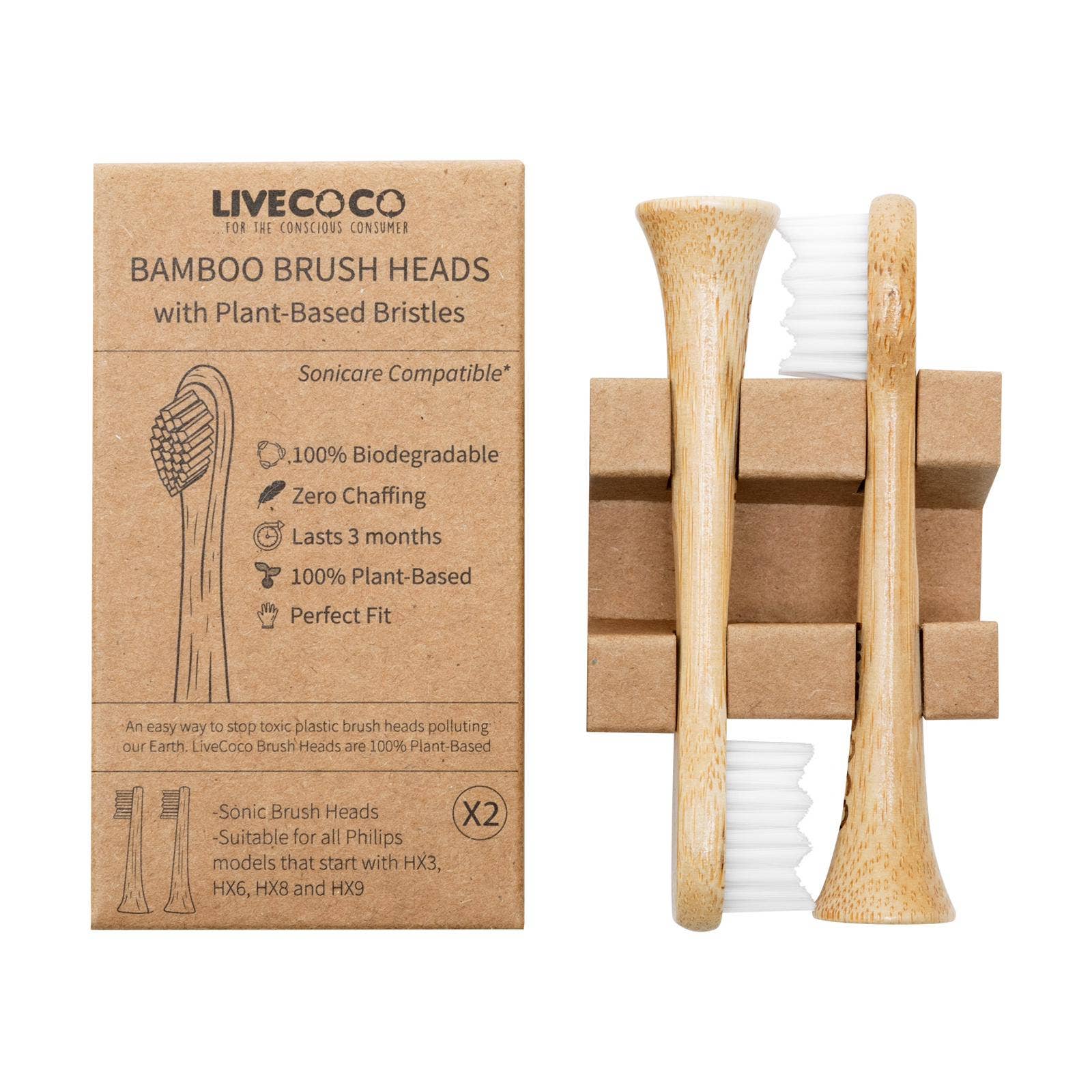 EcoVibe – wholesale Toothbrush – Bamboo Philips Sonicare Compatible Electric Brush Heads1