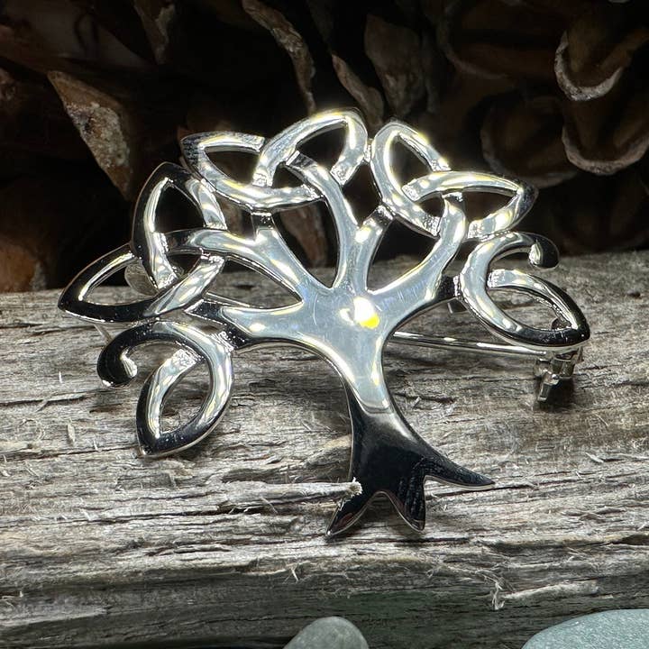 Broche Árbol de la Vida con Nudo de la Trinidad para venta al por mayor de Celtic Crystal Designs Jewelry & Gifts