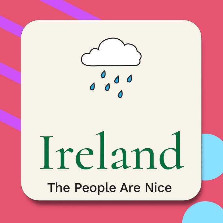 Ireland (The People are Nice) Coaster for wholesale by Maktus