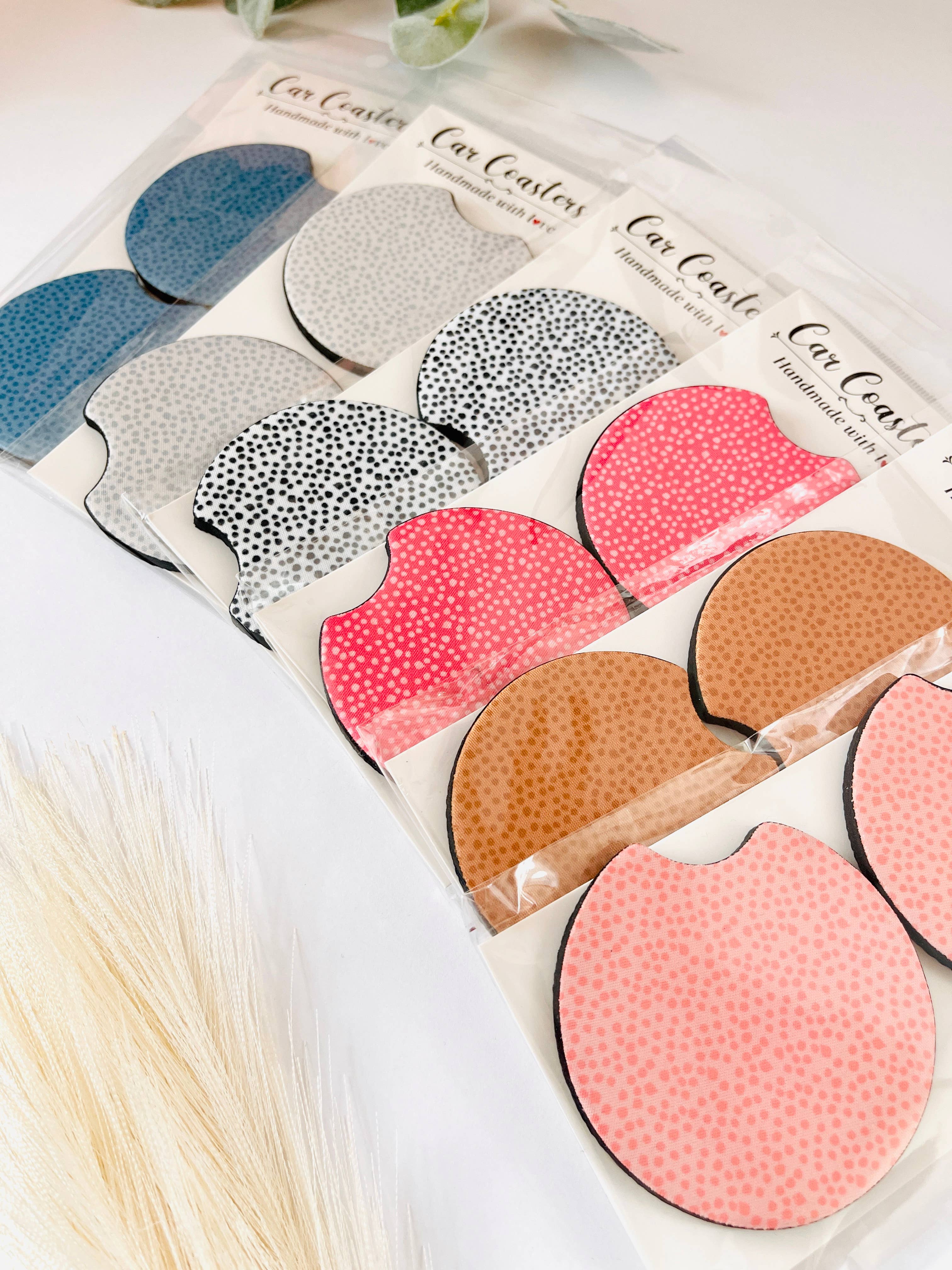 MarissaDDesigns - Wholesale Car Coaster - Women's - Dotted Neoprene Car Coasters – Trendy Cute Car Accessory17