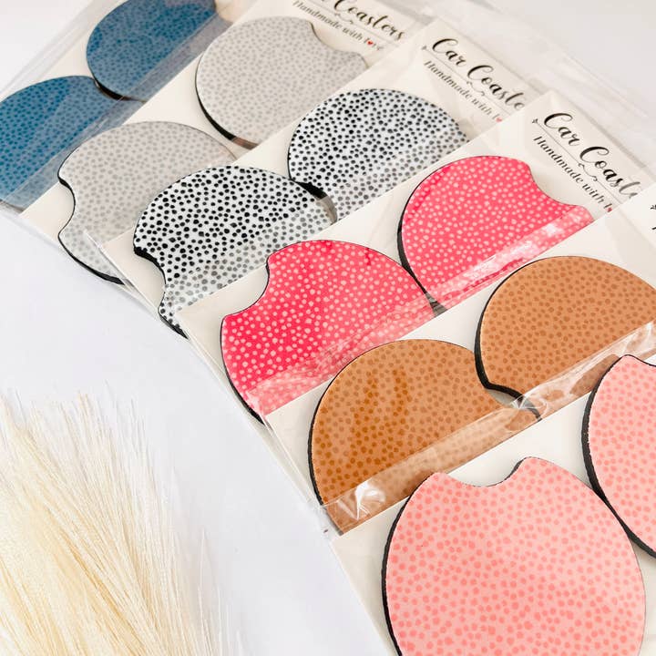 MarissaDDesigns - Wholesale Car Coaster - Women's - Dotted Neoprene Car Coasters – Trendy Cute Car Accessory17