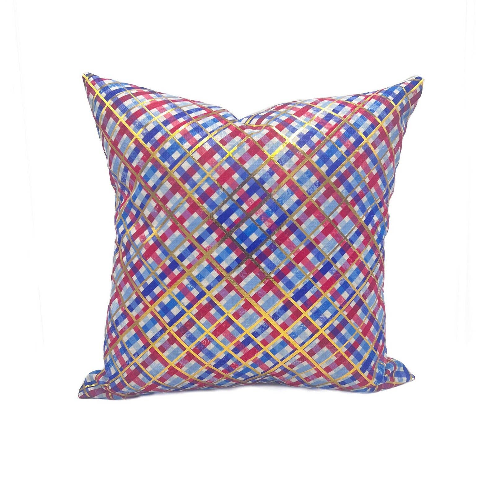 Rachel Brooks Design, LLC – wholesale Dekorativ kudde – Guldfolie Rebel Rutigt Kuddfodral0