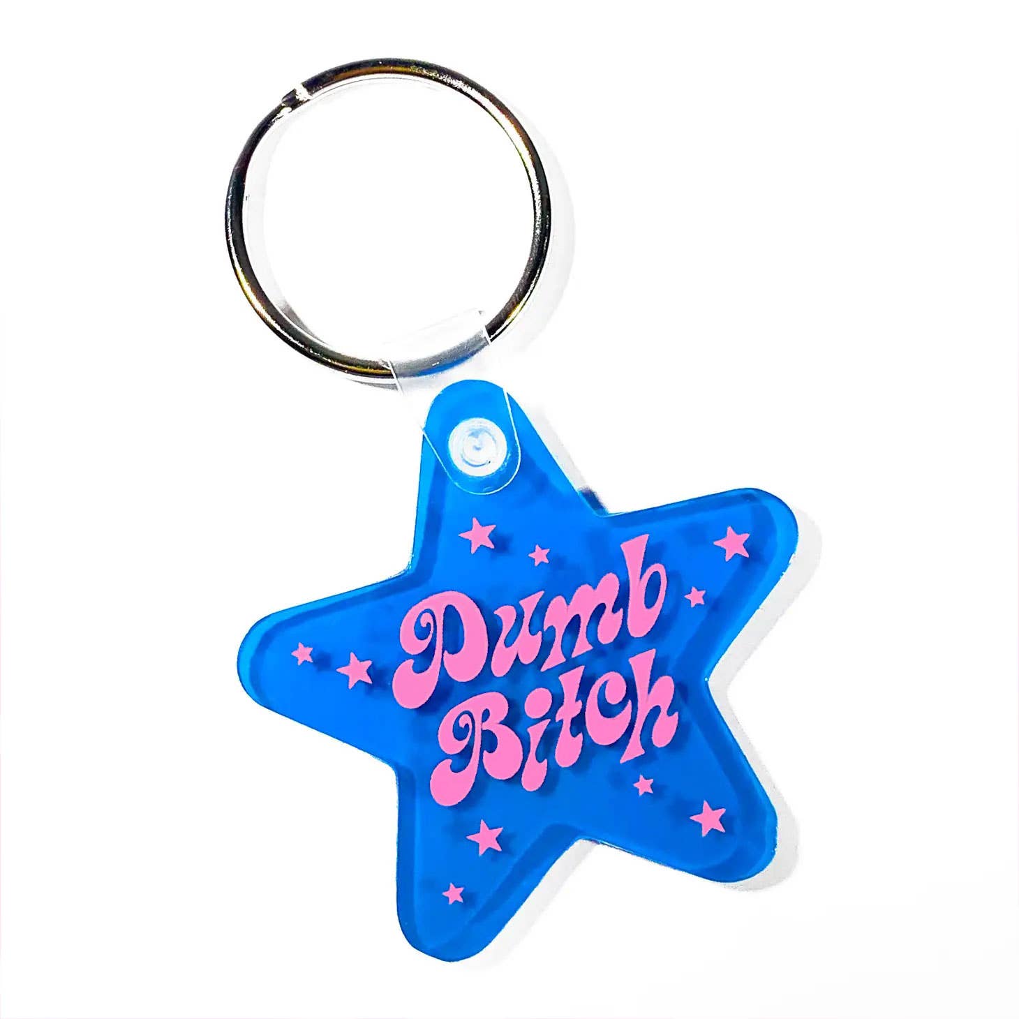 Krystan Saint Cat – wholesale Keychain – Women's – Dumb Bitch Star Shaped Vinyl Keychain1