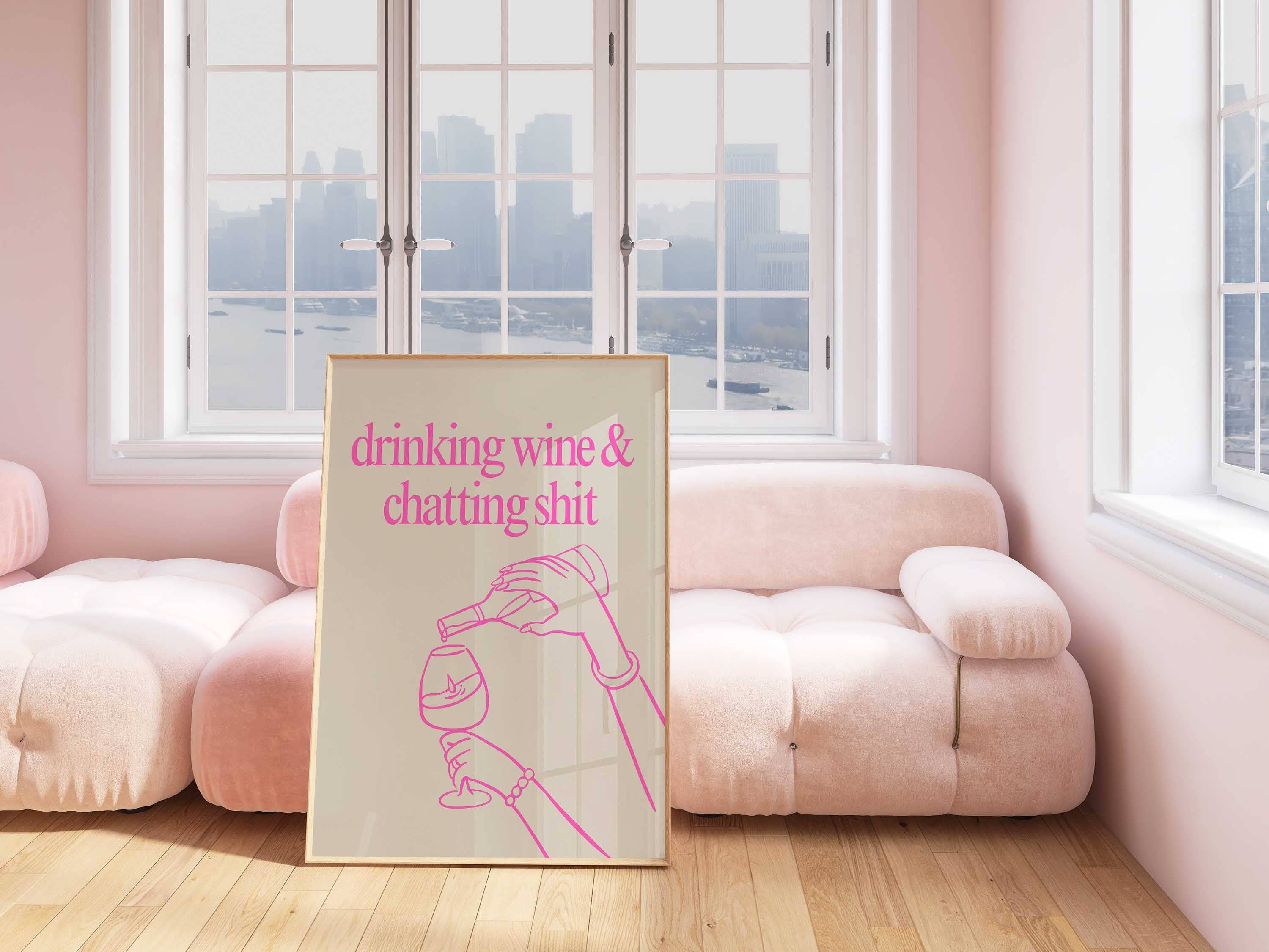 D'LUXE PRINTS - Wholesale Poster - Drinking Wine & Chatting Print | 6 Colours6