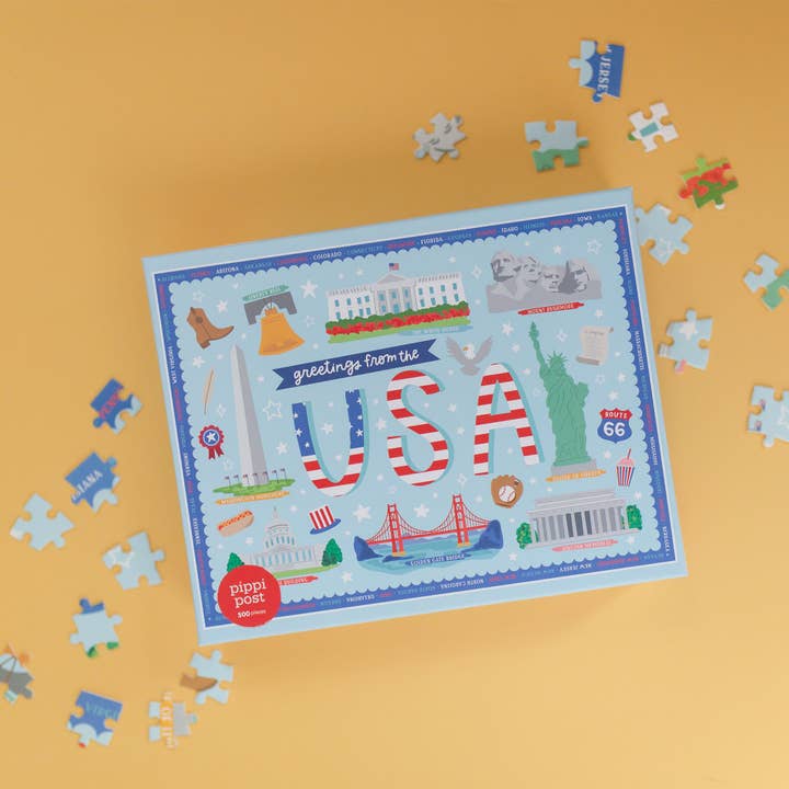 Pippi Post - Wholesale Puzzle - Kids - Greetings from the USA - 500 Piece Jigsaw Puzzle5