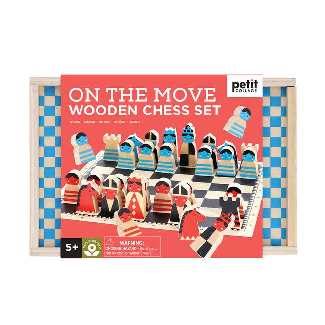 Petit Collage – wholesale Board game – On the Move Wooden Chess Set0