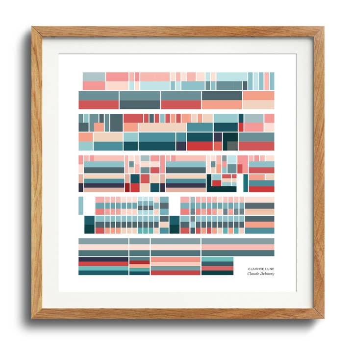 Debussy - Clair de Lune | Color Block Music Art Print, Sheet Music Wall Art, Custom Song Gift, Unique Music Fan Gift for wholesale by Soundscape Studio