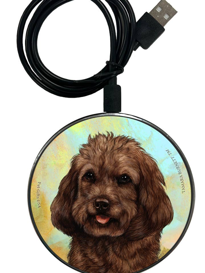Cockapoo Chocolate - Zoomies Phone Charger for wholesale by Pet Gifts USA, LLC