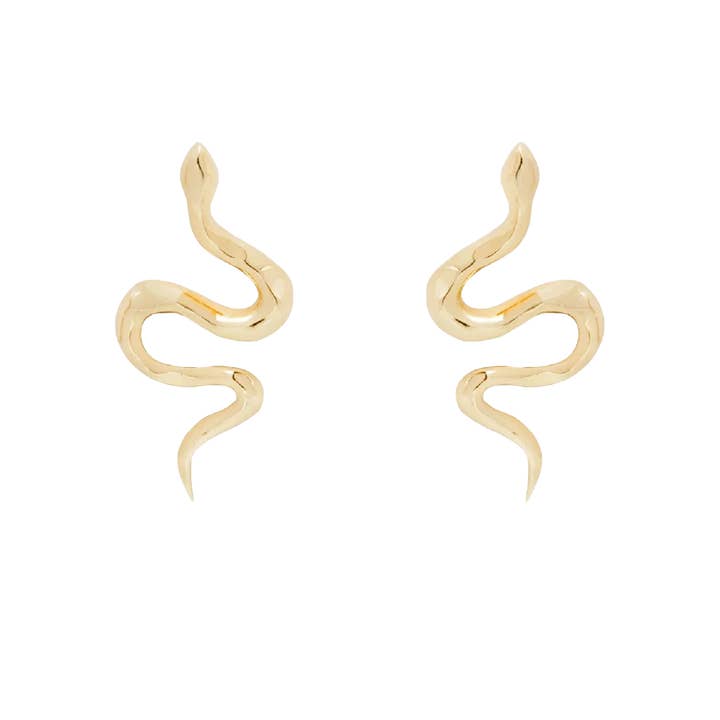 Piercing-zone - Wholesale Single Earring - Serpent - Sleek Snake Gold Threadless End9