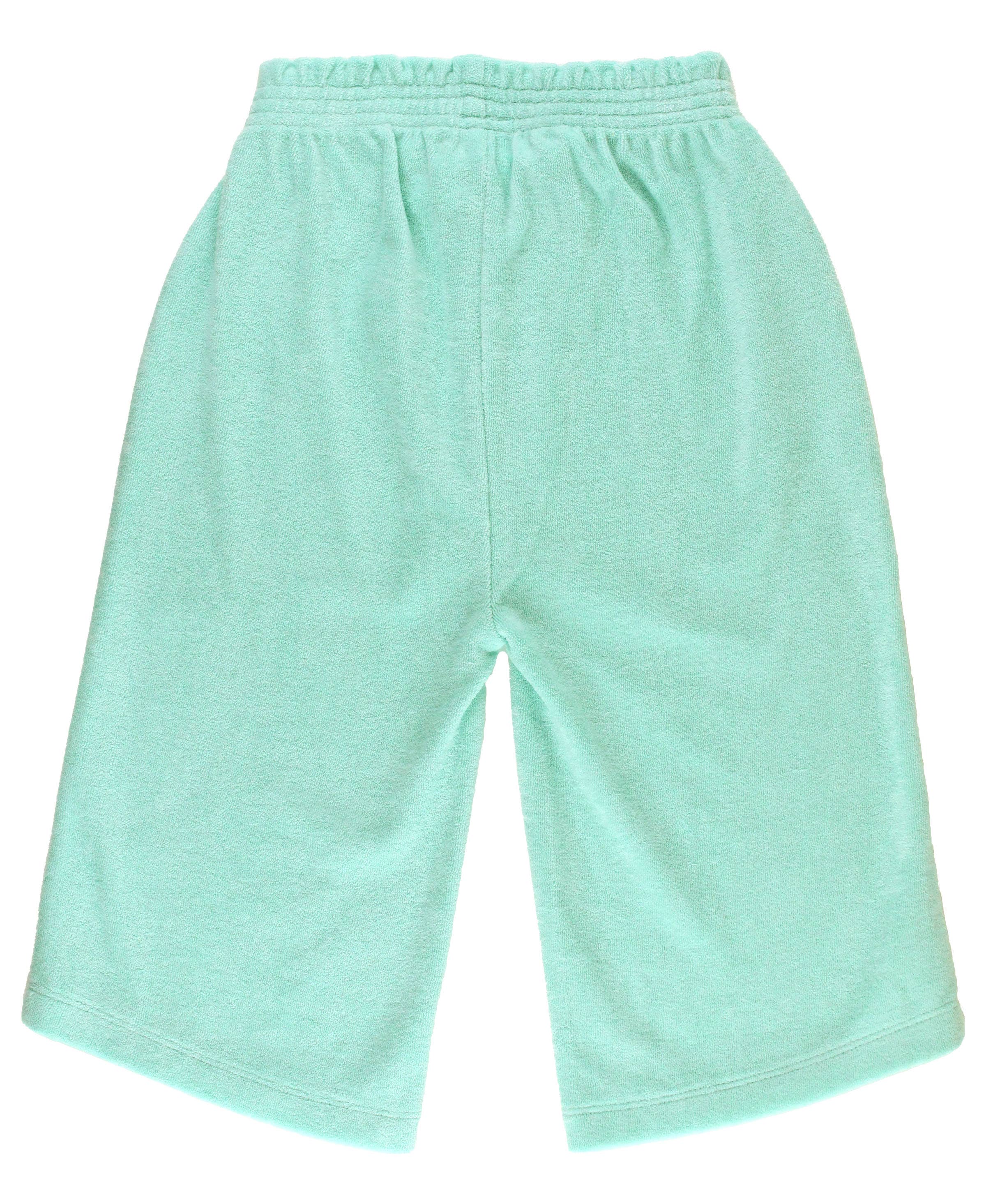 Blue Girls Vintage Aqua Terry Knit Wide Leg Pants for wholesale on Faire1