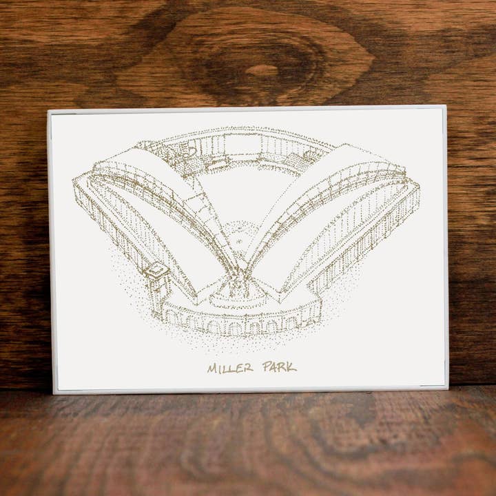 Miller Park, thuisbasis van de Milwaukee Brewers, Stipple Art voor wholesale door Designs By Patterson