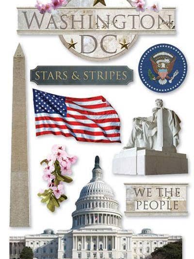 Washington DC Dimensional Sticker for wholesale by Paper House Productions