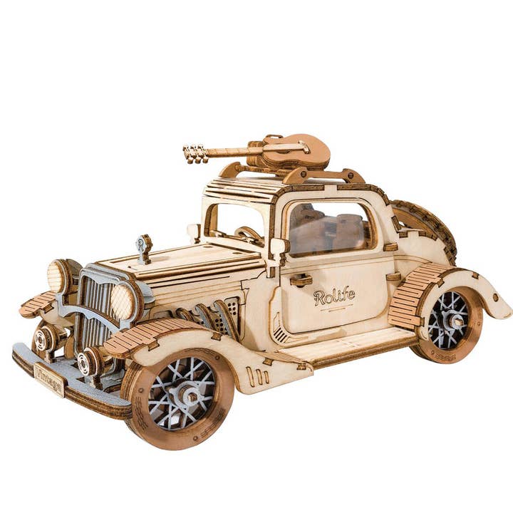 TG504 Rolife Vintage Car 3D Wooden Puzzle for wholesale by Robotime