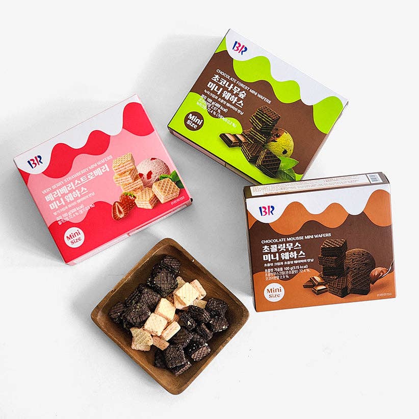 Global Bite Co - Wholesale Cookie - Baskin Robbins Chocolate Mousse Mini Wafers – 100g (Korea)2