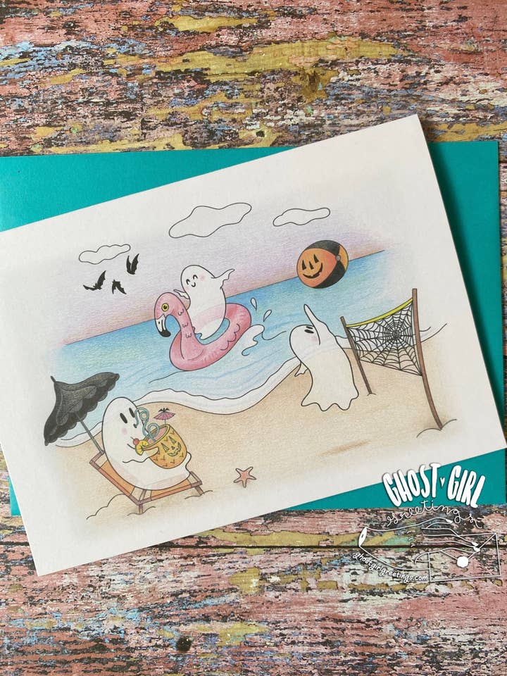 Cartão de Saudação: Fantasmas de Verão por atacado de Ghost Girl Greetings